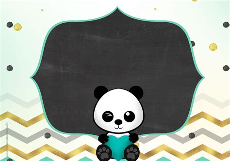 Convite Chalkboard Panda Menino 8 Fazendo A Nossa Festa