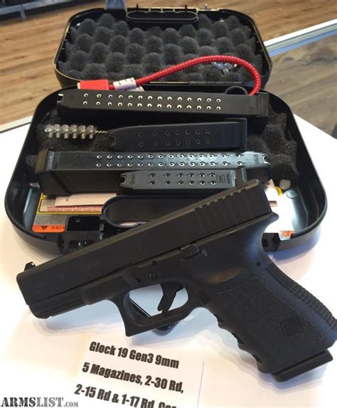 Armslist For Sale Glock 19 Gen3 9mm 5 Magazines 2 30 Round 2 15