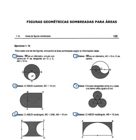 Solved Figuras Geom Tricas Sombreadas Para Reas Areas Chegg