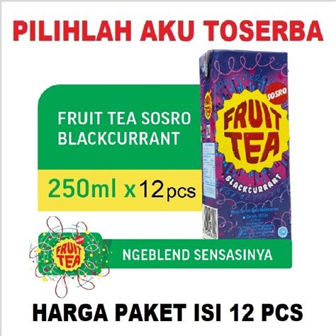 Jual Fruit Tea Sosro BLACKCURRANT Kotak 250 Ml HARGA 12 Pcs