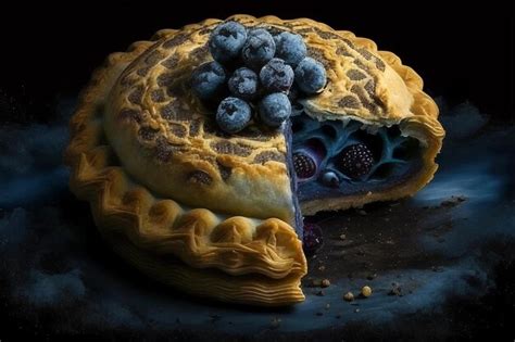 Premium Ai Image Blueberry Pie