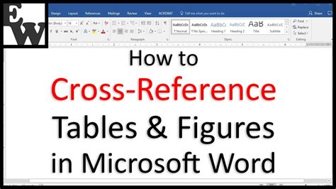 How To Cross Reference Tables And Figures In Microsoft Word Youtube