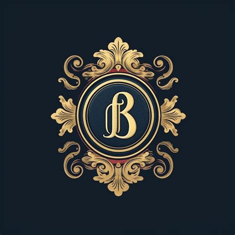 Um Close Up De Um Logotipo Dourado E Preto Uma Letra B Generativa