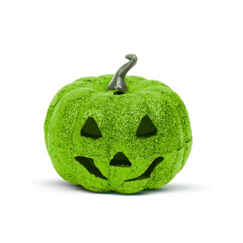 Decor Halloween LED RGB - Dovleac - verde - 11 cm -SarbatoriFericite.ro