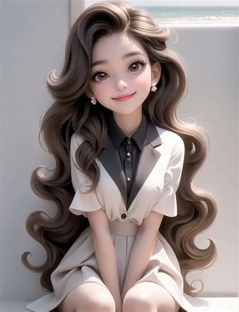 Pin By Lucivane Ramos On Boneca Linda Cute Cartoon Girl Girl Cartoon Digital Art Girl