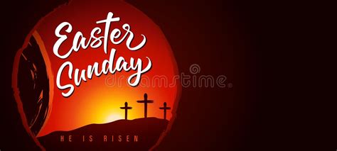 Easter Sunday He Is Risen Stock Vector Illustration Of Death Light