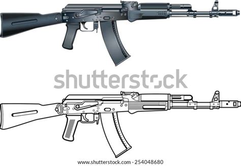 Russian Kalashnikov Ak74 Assault Rifle Stock Vector Royalty Free