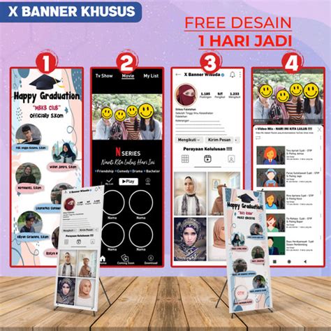 Jual X Banner Wisuda Spanduk Wedding Benner Ulang Tahun Banner Murah