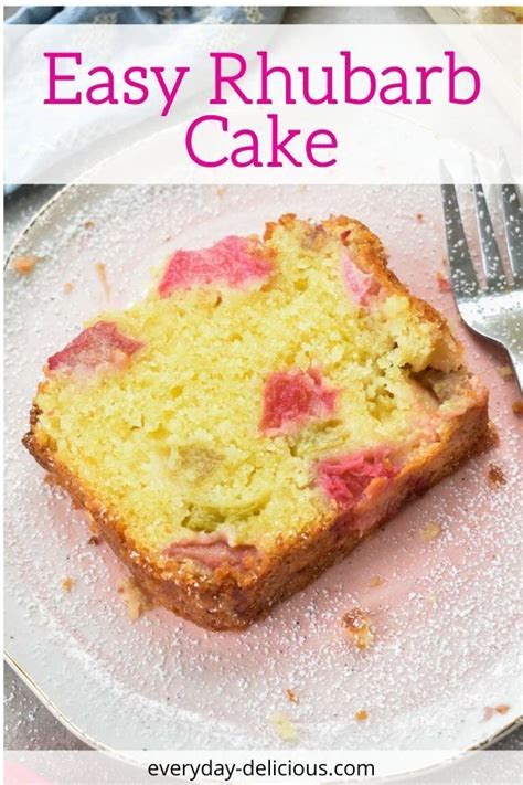 Easy Rhubarb Cake Quick And Easy Everyday Delicious In 2024 Rhubarb Desserts Cakes