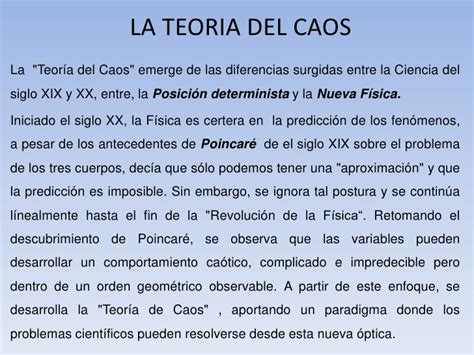 La Teoria Del Caos