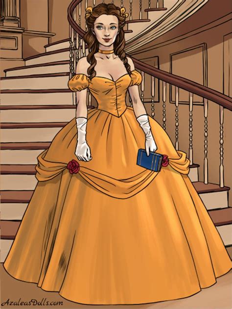 Belle As A Southern Belle In Her Victorian Yellow Ballgown Dress From
