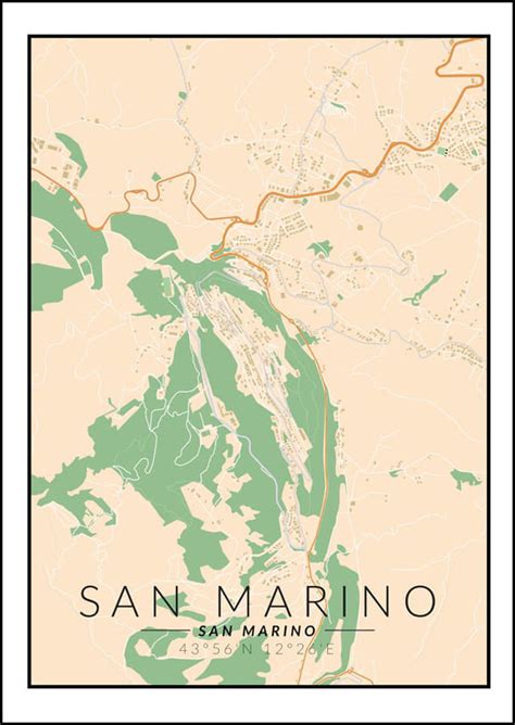 Galeria Plakatu Plakat San Marino Mapa Kolorowa 40x60 Cm Galeria