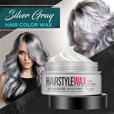 Silver Gray Hair Wax Color Wax Instant Silver Gray Temporary Cream Hair