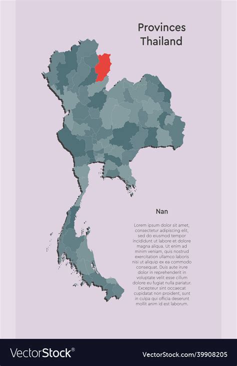 Map country thailand and region nan Royalty Free Vector