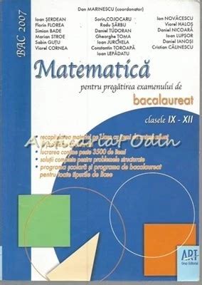 Matematica Pentru Pregatirea Examenului De Bacalaureat Ioan Serdean