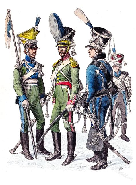 Bavarian Army Uniforms Ulan Hussar Chevauleger Around 1815