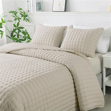 Wdcozy Parure De Lit Beige Pour Tr S Grand Lit Avec Taies D Oreiller