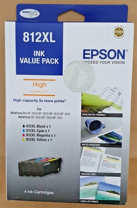 Genuine Epson 812xl High Yield Ink Cartridges Or Value Pack 4 Inks New Stock Ebay