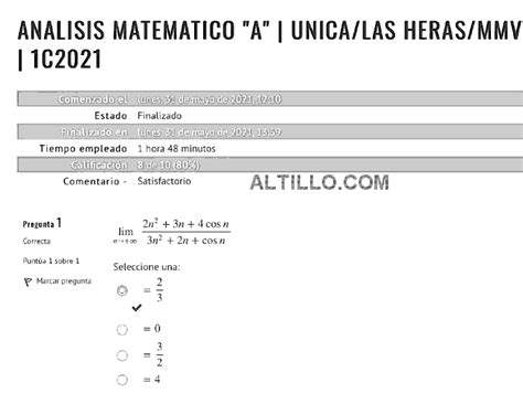 1º Parcial E Análisis Matemático 2021 CBC UBA