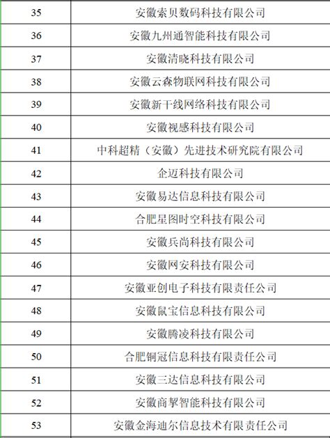 公示 合肥市部分重点产业企业名单（第三批） 安徽产业网