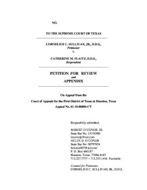 Fillable Online Supreme Courts State Tx PETITION FOR REVIEW APPENDIX