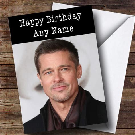 Personalised Brad Pitt Celebrity Birthday Card - The Card Zoo