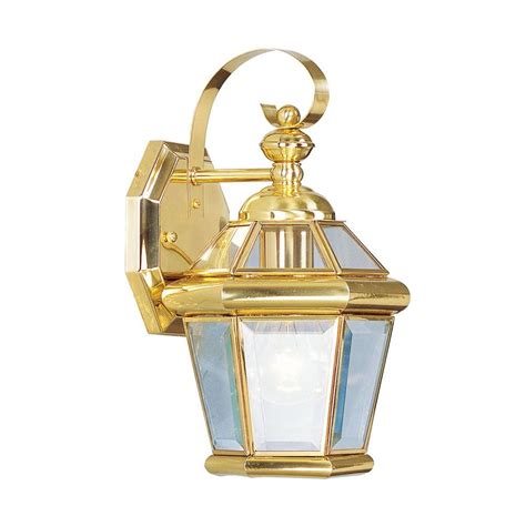 Livex Lighting Wall Mount 1 Light Polished Brass Outdoor Incandescent Lantern 2061 02 The Home