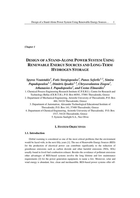 (PDF) Design of a stand-alone power system using renewable energy sources and long-term hydrogen ...