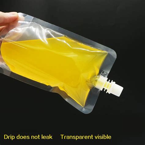 3x 100 Pcs Stand Up Plastic Drink Bag Spout Pouch For Beverage