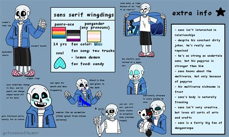 Sans Reference Sheet By Utanotheradventure On Deviantart