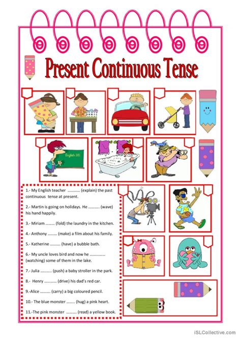 PRESENT CONTINUOUS English ESL Worksheets Pdf Doc