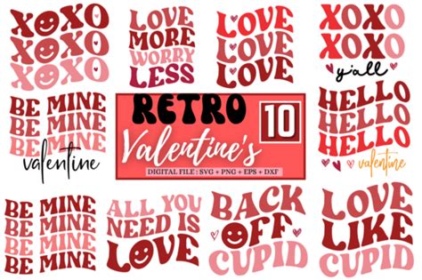 Retro Valentine S Day Svg Bundle Graphic By CraftSVG Creative Fabrica