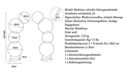 Susire Traubogen Metall Rosenbogen Hochzeitsbogen 2m groß Traubogen