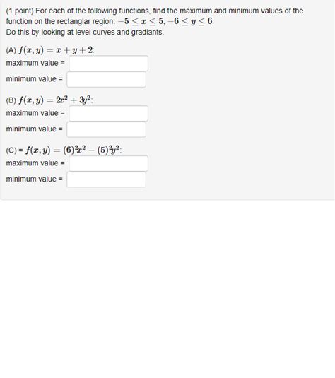 Solved 1 Point For Each Of The Following Functions Find