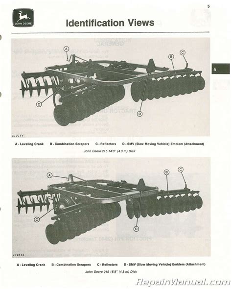 Used John Deere 215 And 215 Dura Cushion Disks Operators Manual