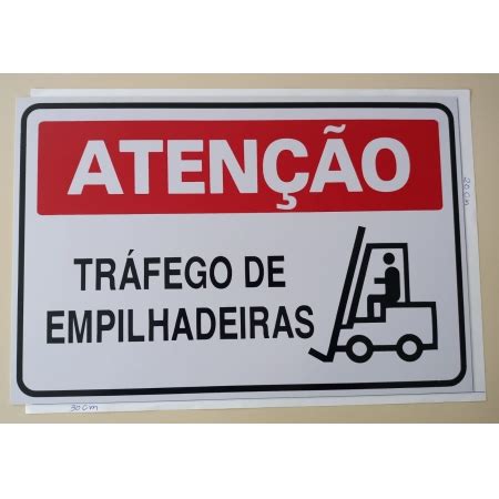 Placa Aten O Tr Fego De Empilhadeiras