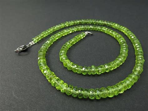 Gr Ne Peridot Kette Gr Ne Edelstein Kette Pe Natur Etsy