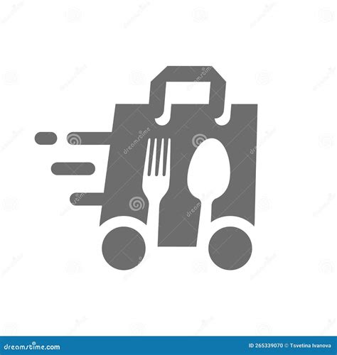 Fast Food Delivery Vector Icon Stock Vector Illustration Of Dinner