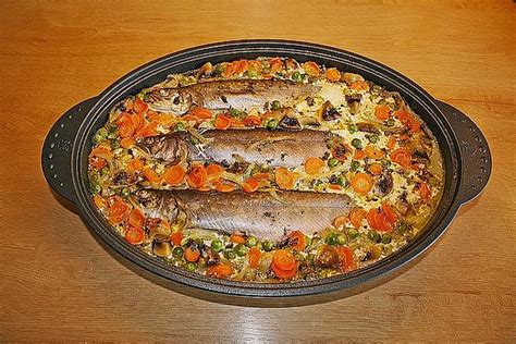 Trout Baked with Rice and Vegetables