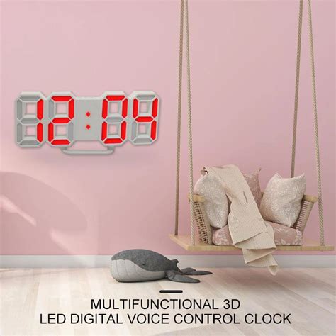 Reloj De Pared Led Con Dise O Moderno D Despertador Luz Nocturna