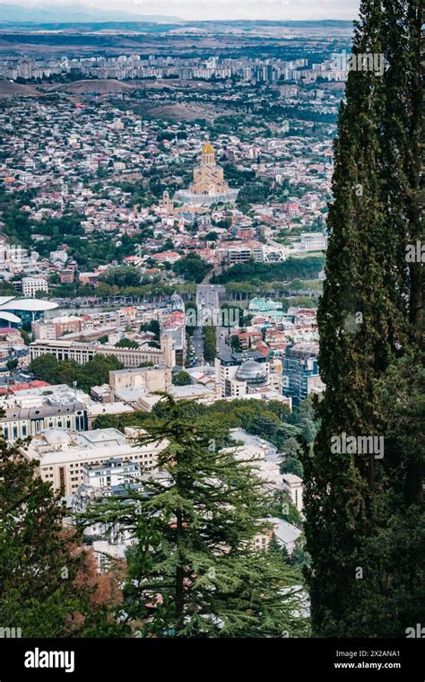 View On The Capital City Of Tbilisi And The Sameba Cathedral From