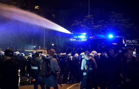 German Police Use Water Cannons Pepper Spray Against G20 Protesters In