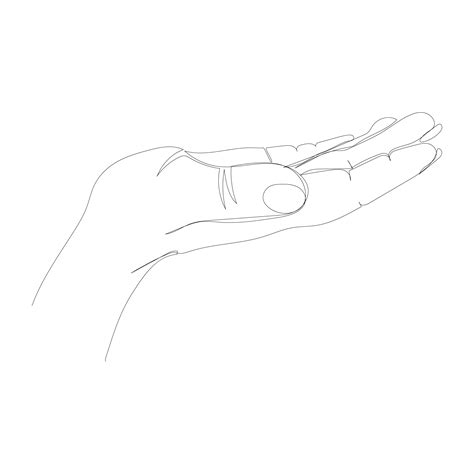 Continuous line drawing a hand holding something on white backgrounds. Vector illustration ...