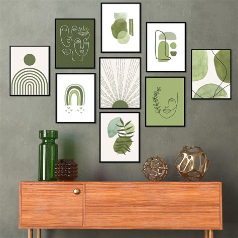 Buy Gallery Wall Set Sage Green Wall Art Set Of Print Boho Print