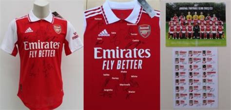 2022 23 Arsenal Home Shirt Squad Signed Inc Saka Martinelli