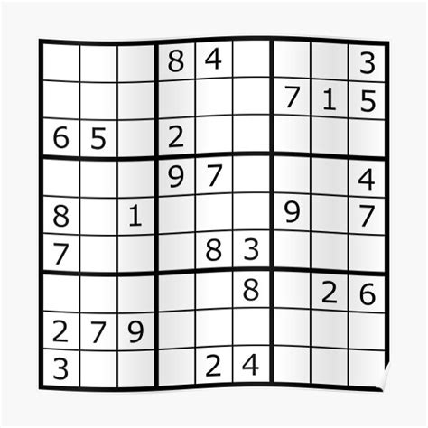 Simple Sudoku Poster For Sale By Sivdesigns Redbubble