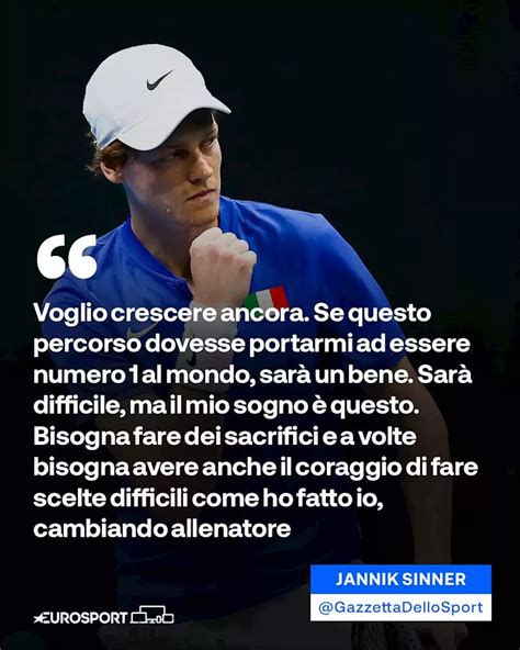 TENNIS Jannik Sinner So che è difficile ma il sogno è diventare n