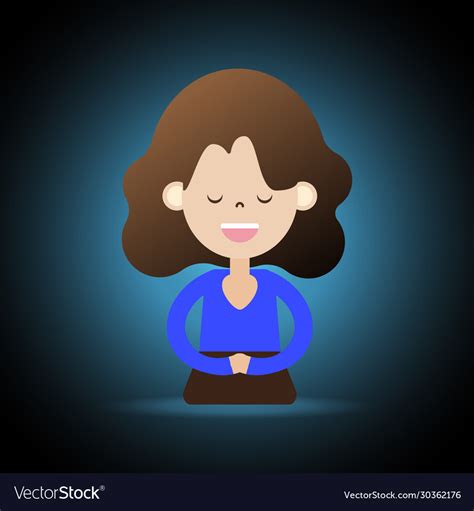 Meditation cartoon character happy people Vector Image