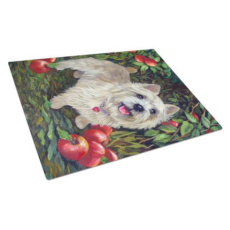 Carolines Treasures PPP3042LCB Cairn Terrier Apples Glass Cutting Board