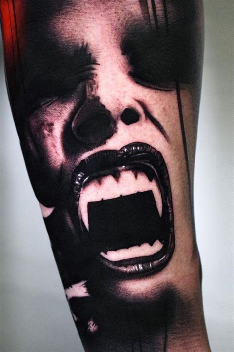 Vampire Black Grey Portrait Tattoo By Pablo Hernandez Vampire